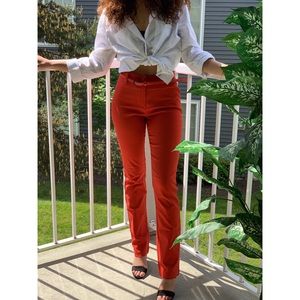 Red High Waisted Straight Leg Pants ❤️